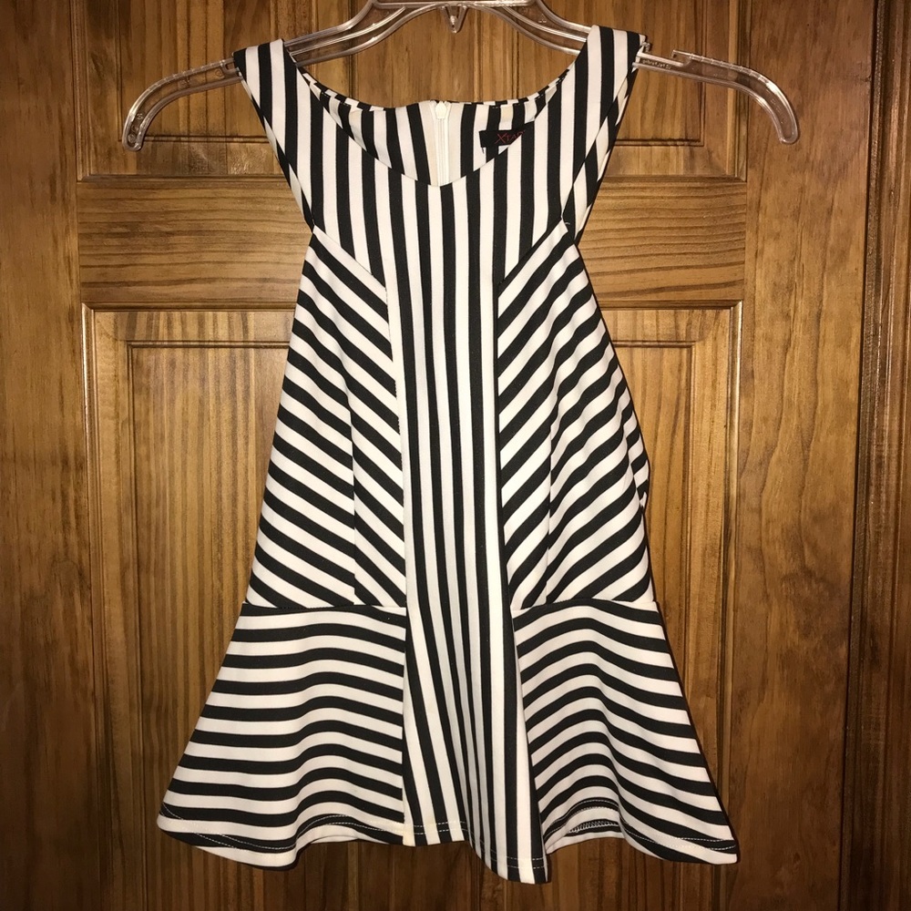 Black & White Stripe Peplum Style Top